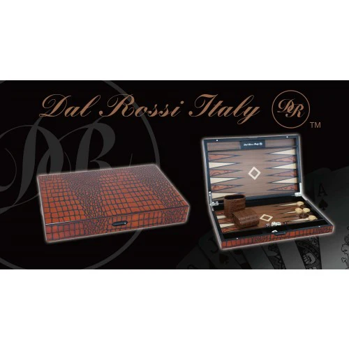 18" Wooden Crocodile - Brown - Backgammon - Dal Rossi