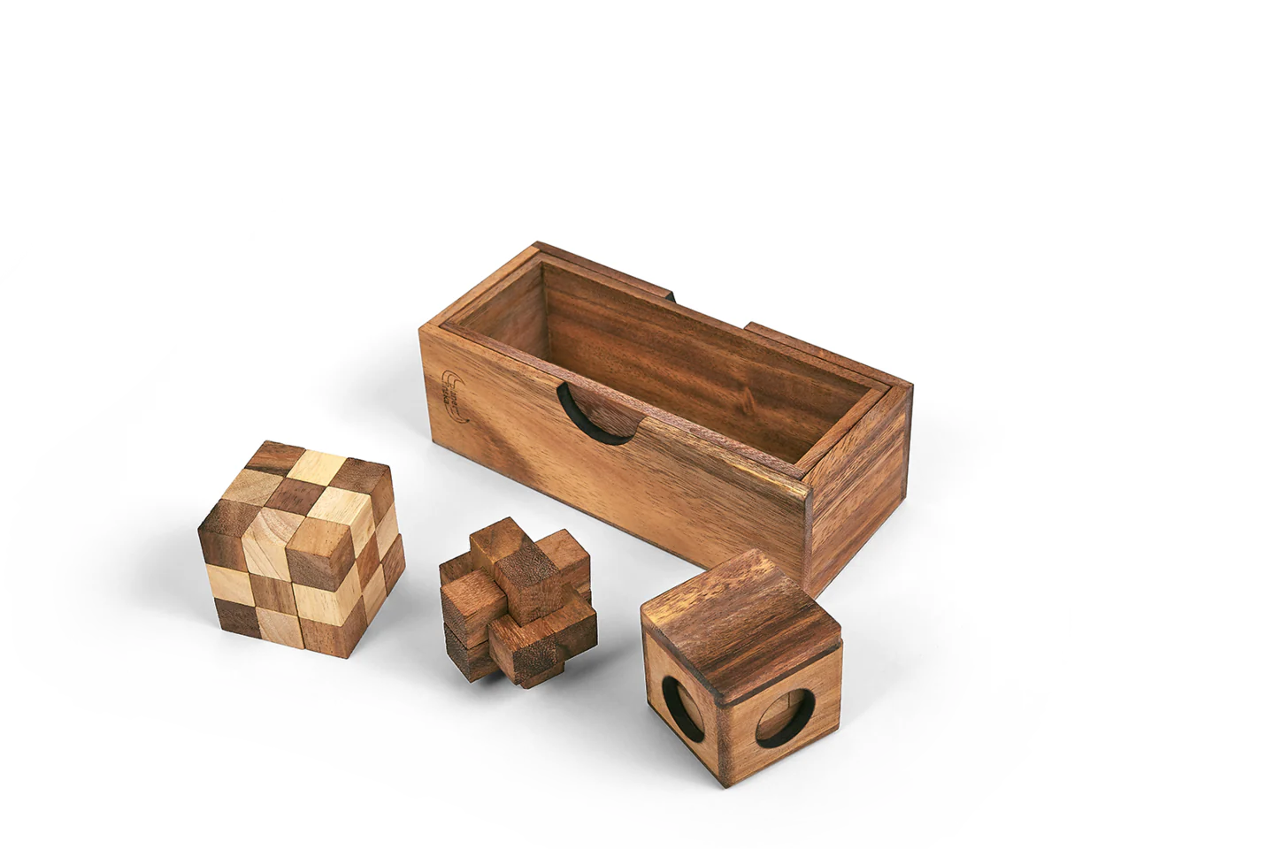 3 Puzzles In A Wooden Box - Image 2