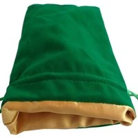 Large Green with Gold Satin Lining - Velvet Dice Bag - MDG