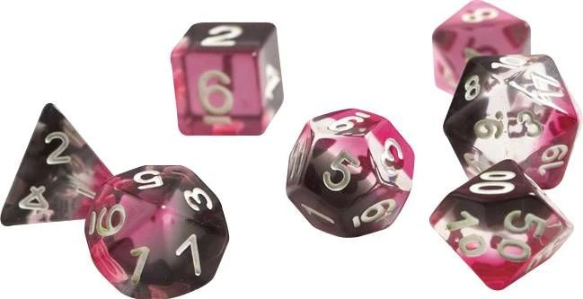 7-set TR PKBLCLwh Dice in Tube - Sirius Dice