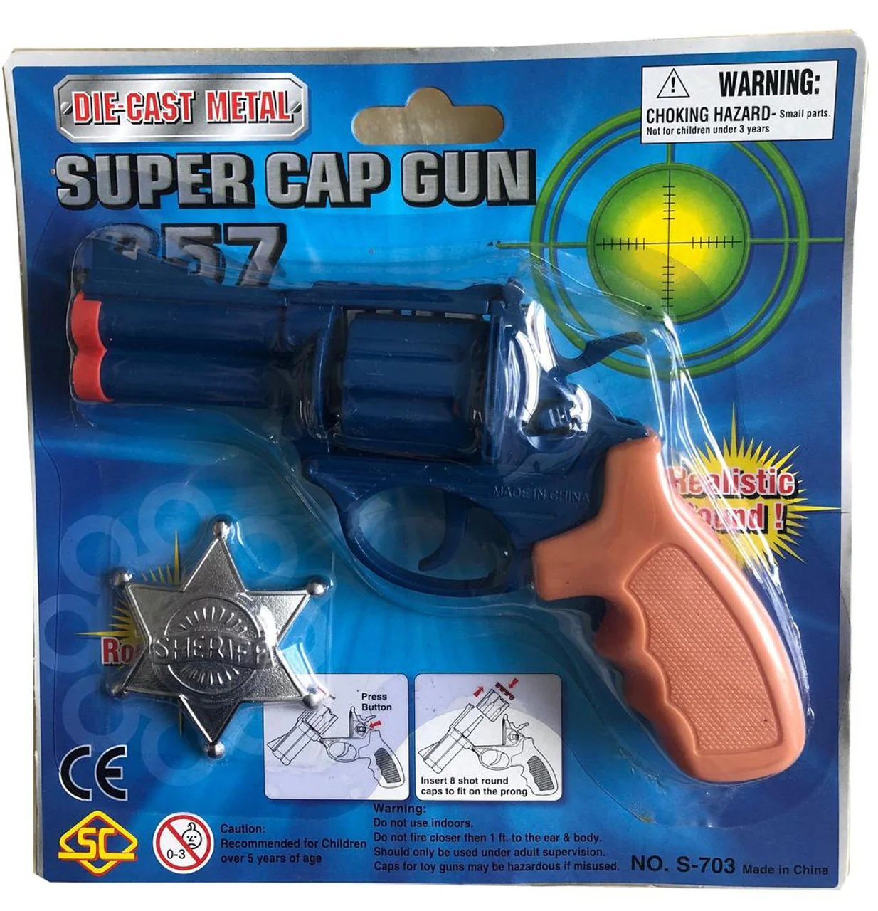 8 Shot Diecast Cap Gun with Badge