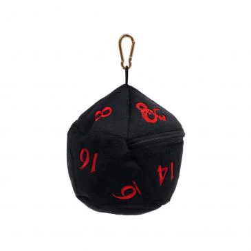 Black and Red Jumbo D20 Plush Dice Bag - Dungeons & Dragons