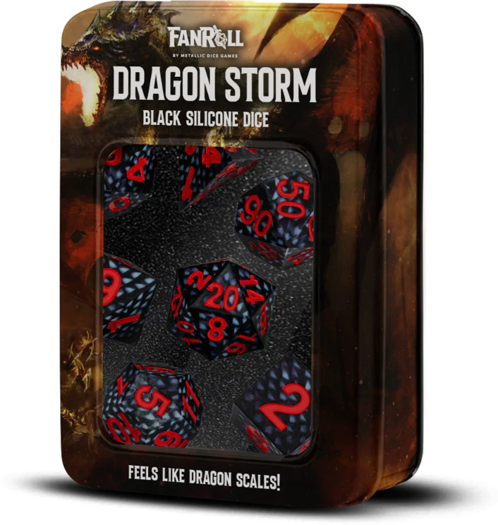 Black Dragon Storm Silicone Dragon Scales MDG Dice Set