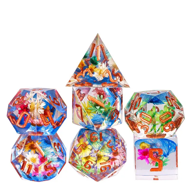 Blue Rainbow Flower Bronze - Games World Dice