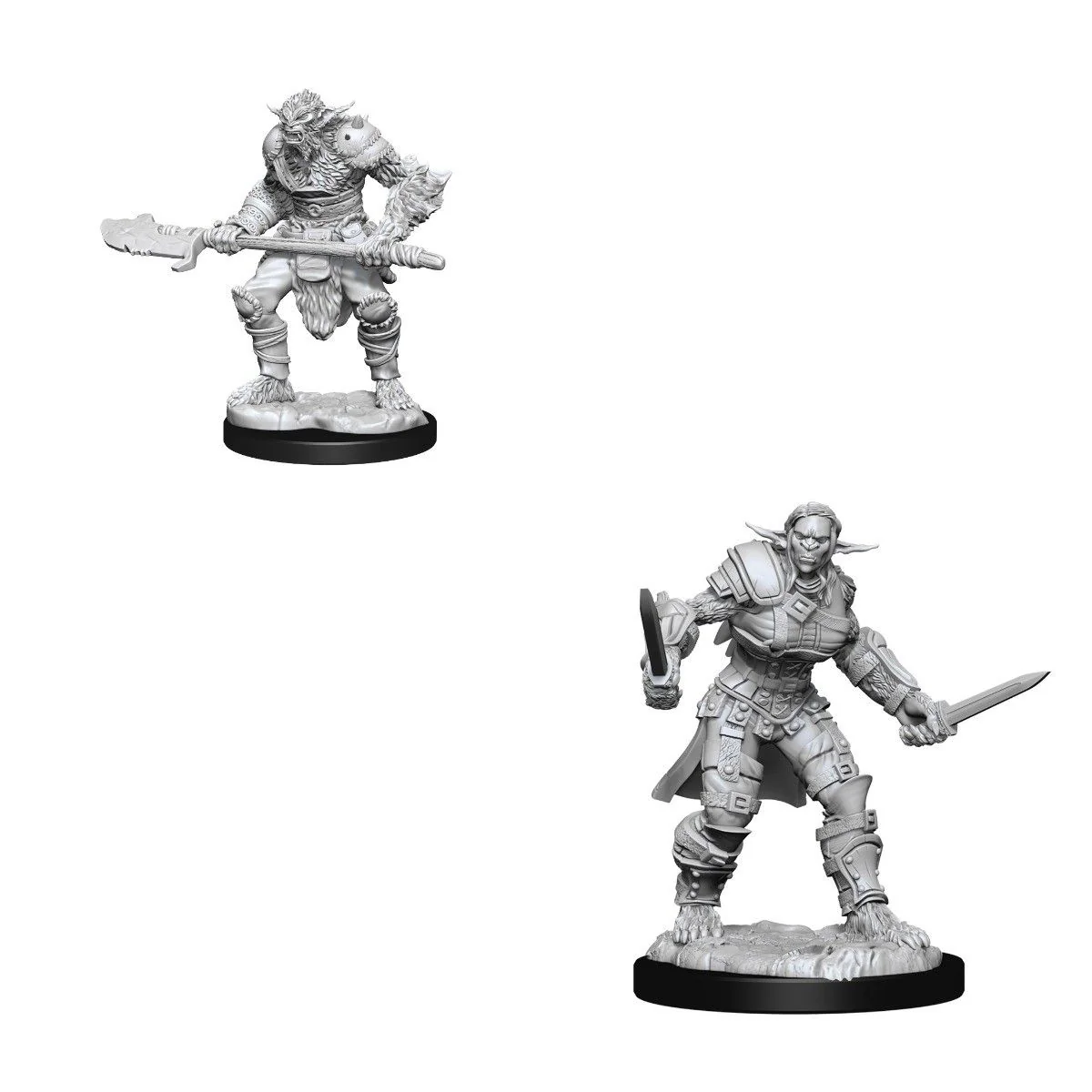 Bugbear Male Barbarian & Bugbear Female Rogue - D&D Nolzurs Marvelous Unpainted Miniatures