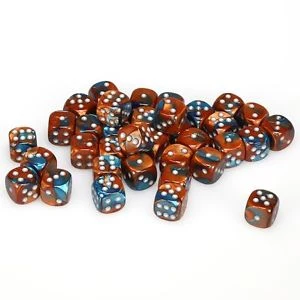 CHX26853 Leaf 12mm d6 Copper Teal/silver Dice Block Chessex