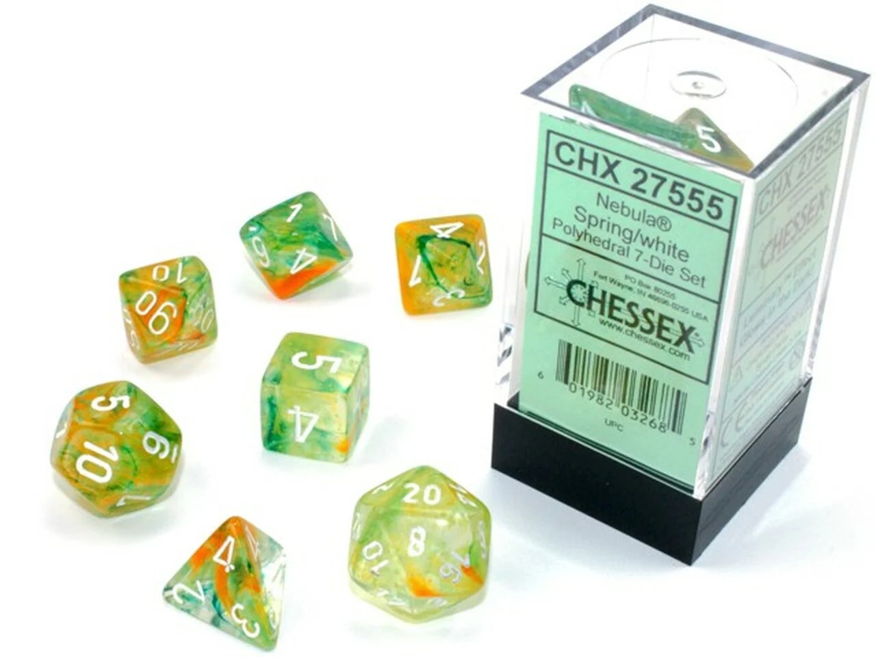 CHX27555 Luminary Spring Wh Polyhedral 7-Die Set Chessex