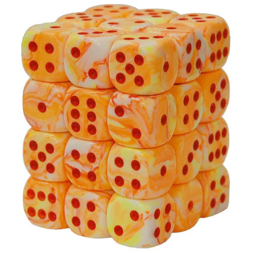 CHX27853 Festive 12mm d6 Sunburst rd Dice Block Chessex