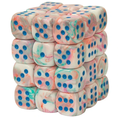 CHX27944 Festive 12mm d6 Pop-Art bu Dice Block Chessex