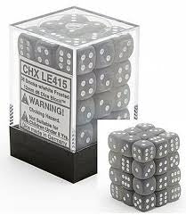 Smoke/White Translucent 12mm D6 Block of 36