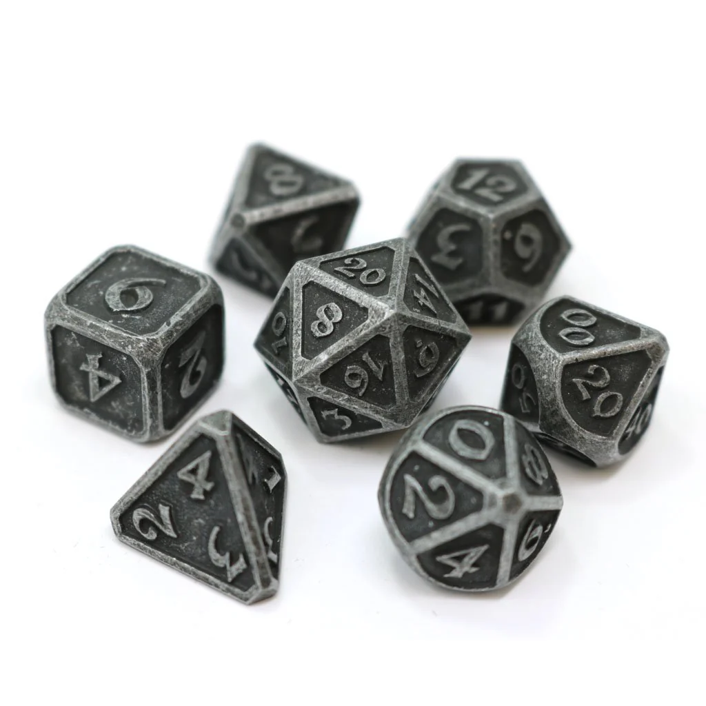 D20 Die Hard Dice Metal - Mythica Dark Iron