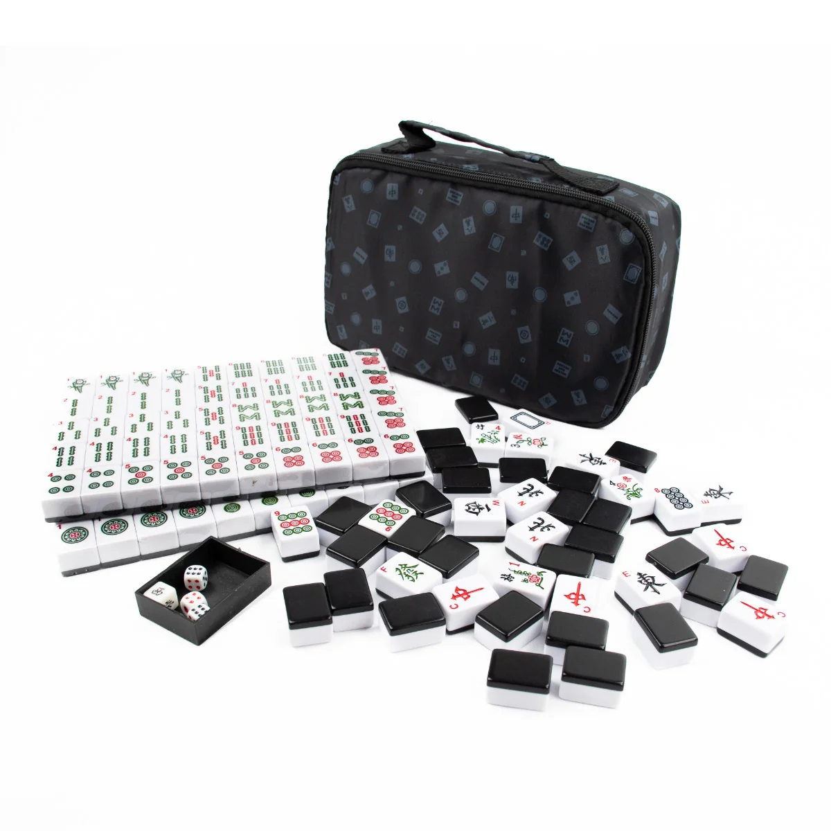 Mahjong Travel Case - Classic Set w/ Black Tiles - LPG
