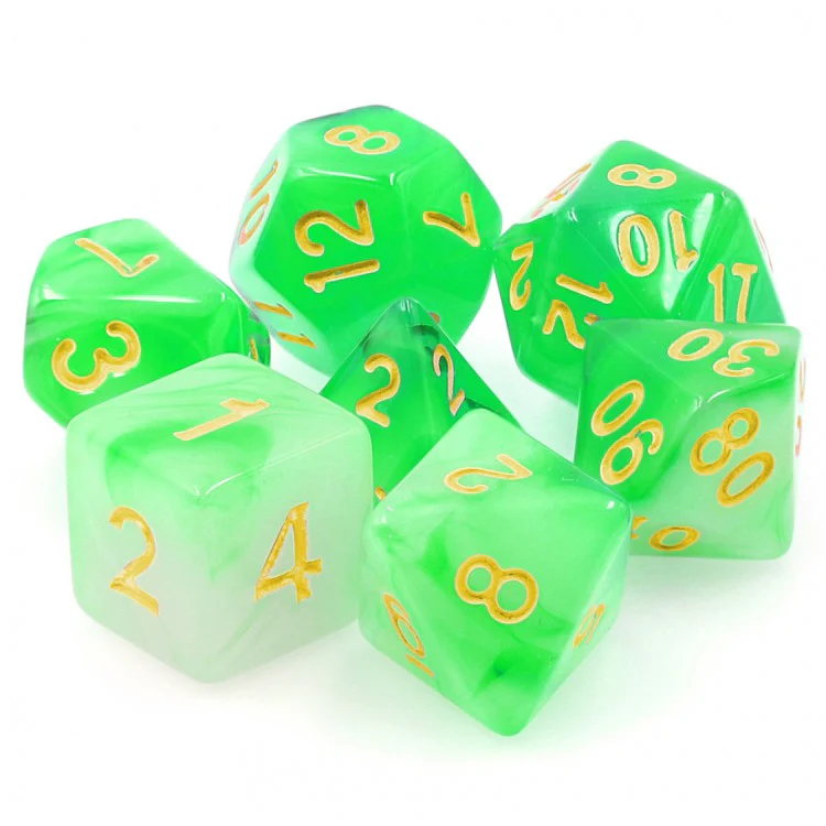 Eldritch Gaze - Green Haze - Translucent - 7-Set TMG RPG Dice
