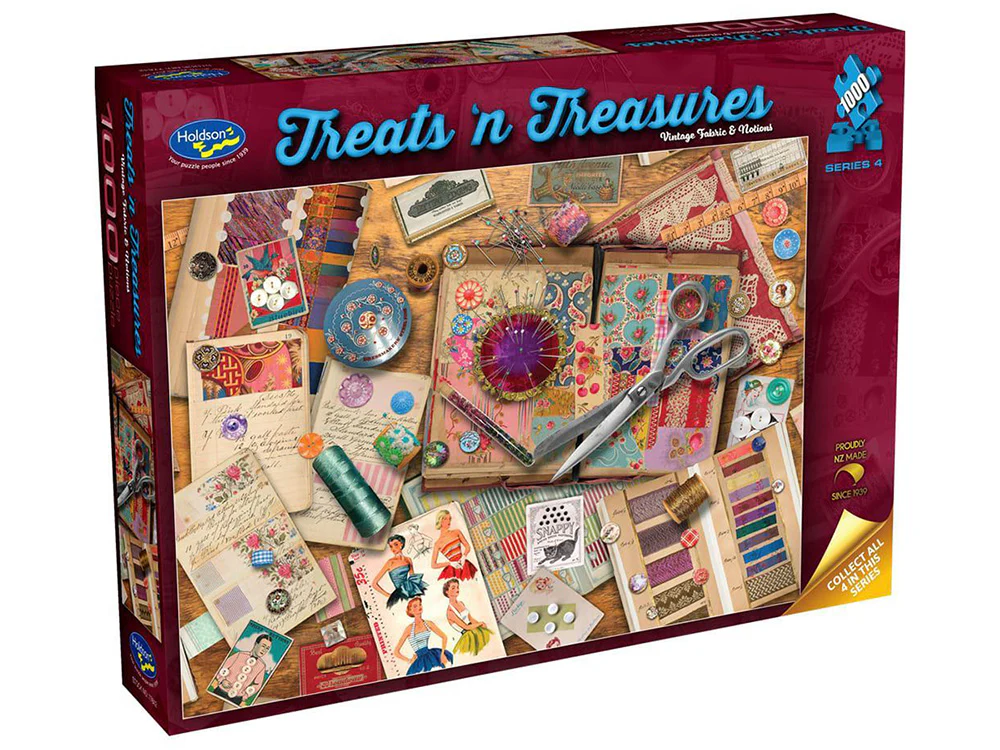 Fabric -TREATS N TREASURES 4 1000pc Holdsons