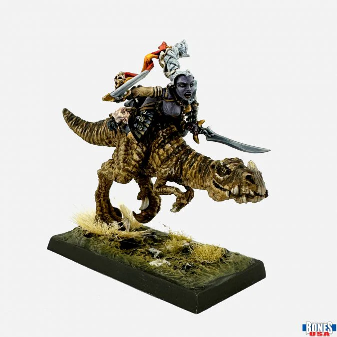 Female Dark Elf on Lizard - Reaper Dungeon Dwellers