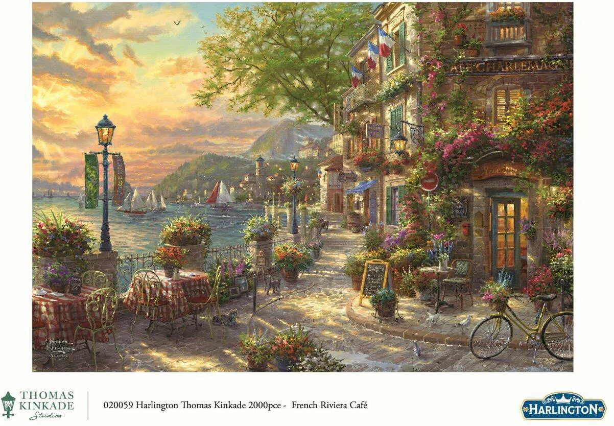 French Riviera Cafe 2000 pieces - Harlington Thomas Kinkade