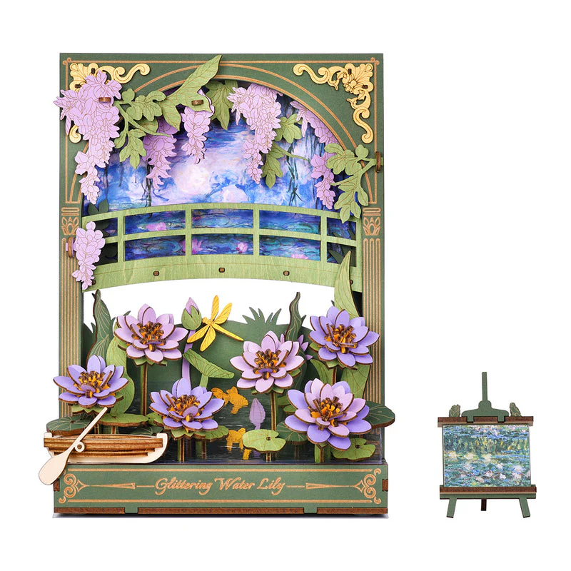 Glittering Water Lily - DIY Wood Bloom Craft