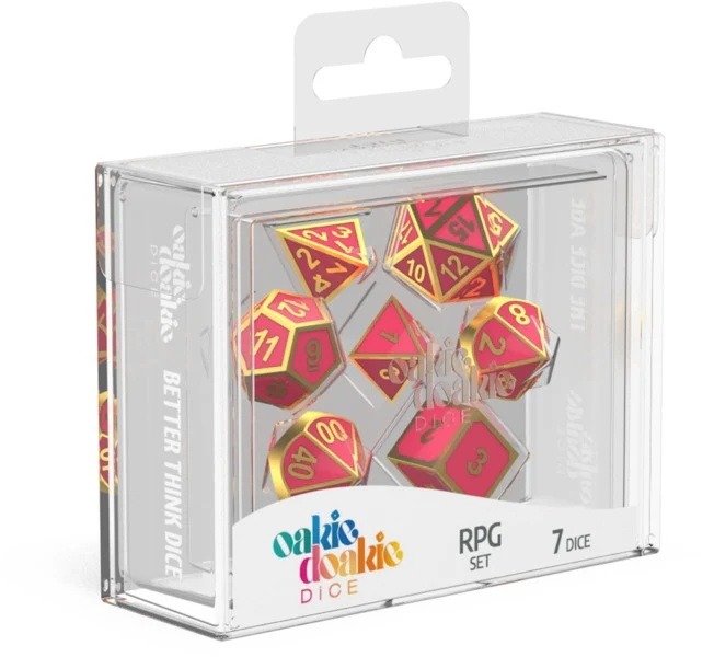 Golden Princess (7) - Metal Glow in the Dark - Oakie Doakie Dice RPG Set