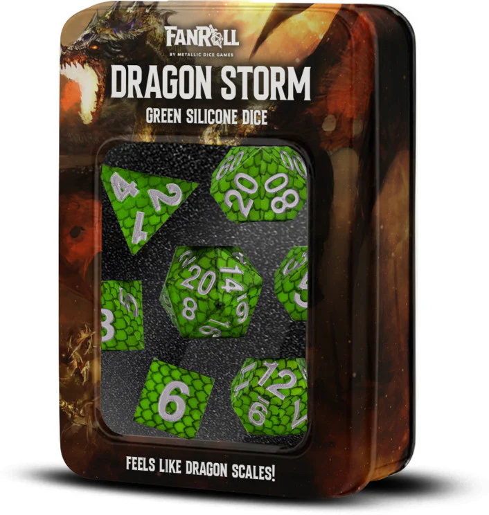 Green Dragon Storm Silicone Dragon Scales MDG Dice Set