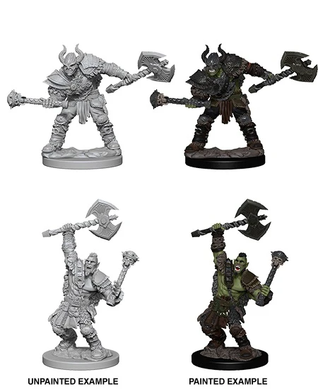 Half-Orc Male Barbarian - Pathfinder Deep Cuts Unpainted Miniatures