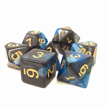 Inky Underworld - Blue/Black - Fusion - 7-Set TMG RPG Dice