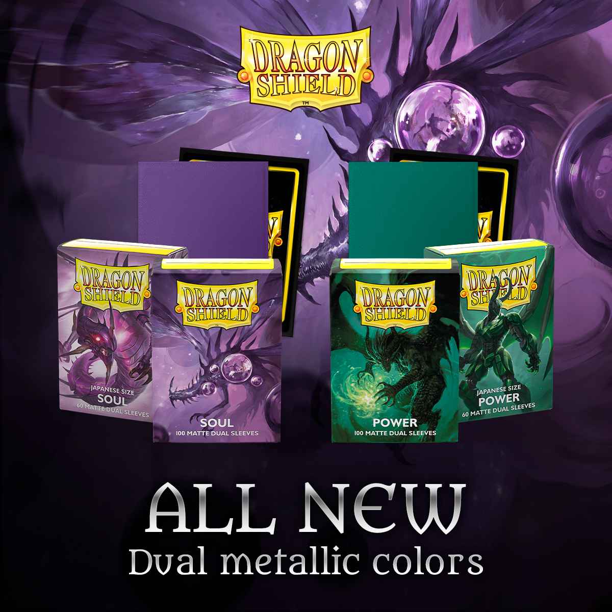 Japanese Dual Matte Soul Metallic Purple Sleeves - Dragon Shield - Box 60 - Image 2