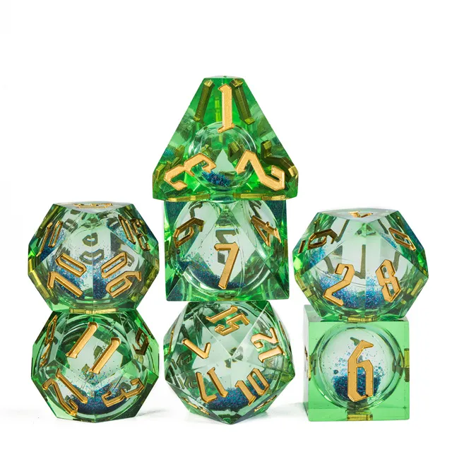 Liquid Core Dice GREEN BLUE - Games World Dice