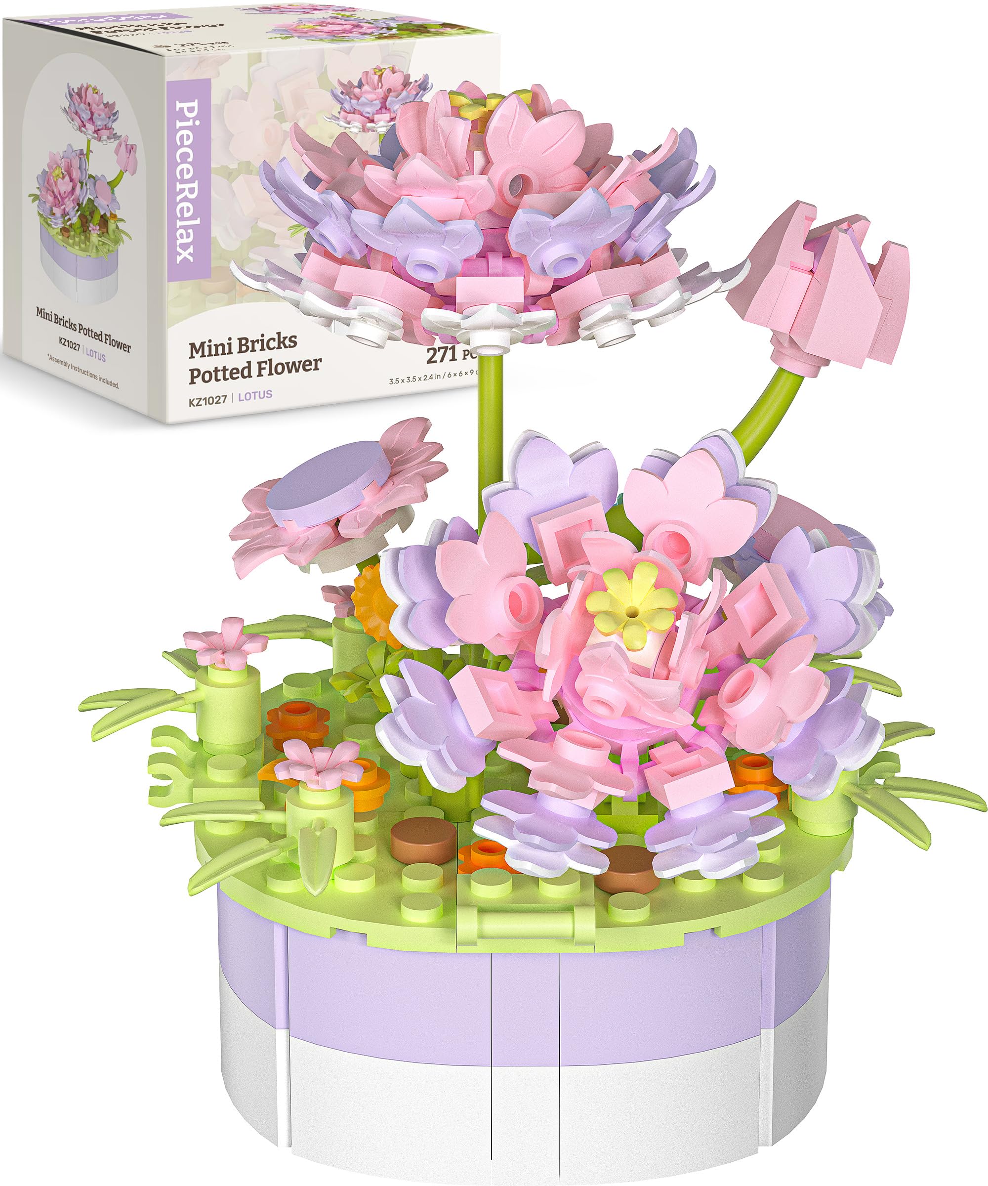 Lotus - Mini Bricks Potted Colour