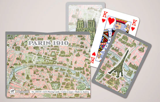 Map of Paris 1910 - Piatnik Playing Cards Double Deck