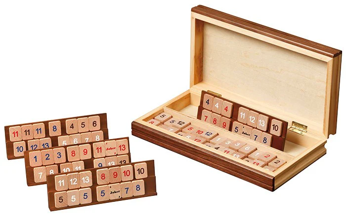 Mini Rummy in Book Style Wooden Box