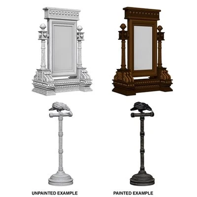Mirror & Bird on Stand - WizKids Deep Cuts Unpainted Miniatures