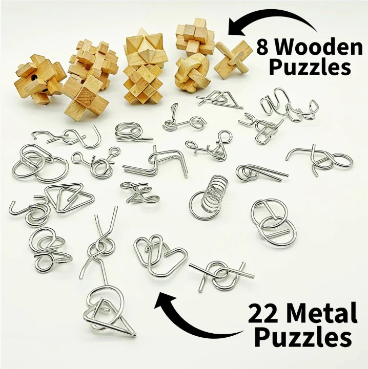 Museum Collection 30 Wood & Metal Brainteaser Puzzles - True Genius - Image 2