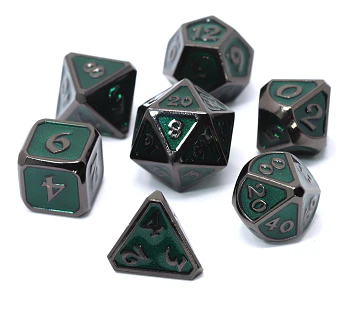 Mythica Sinister Emerald - Die Hard Dice Metal RPG Set