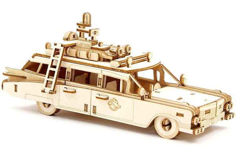 Ghostbusters Ectomobile Book and 3D Wood Model - Incredibuilds