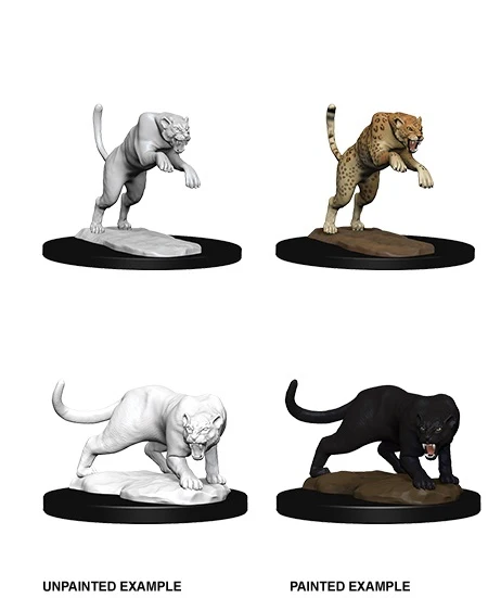 Panther & Leopard - D&D Nolzurs Marvelous Unpainted Miniatures