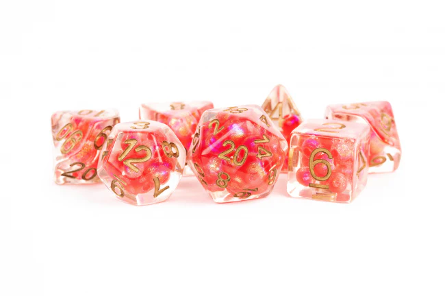 Pearl Red with Copper Numbers - Dice Set