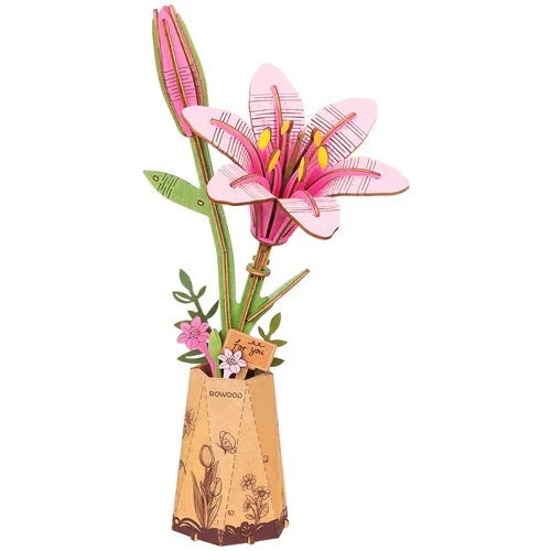 Pink Lily Wood Bloom