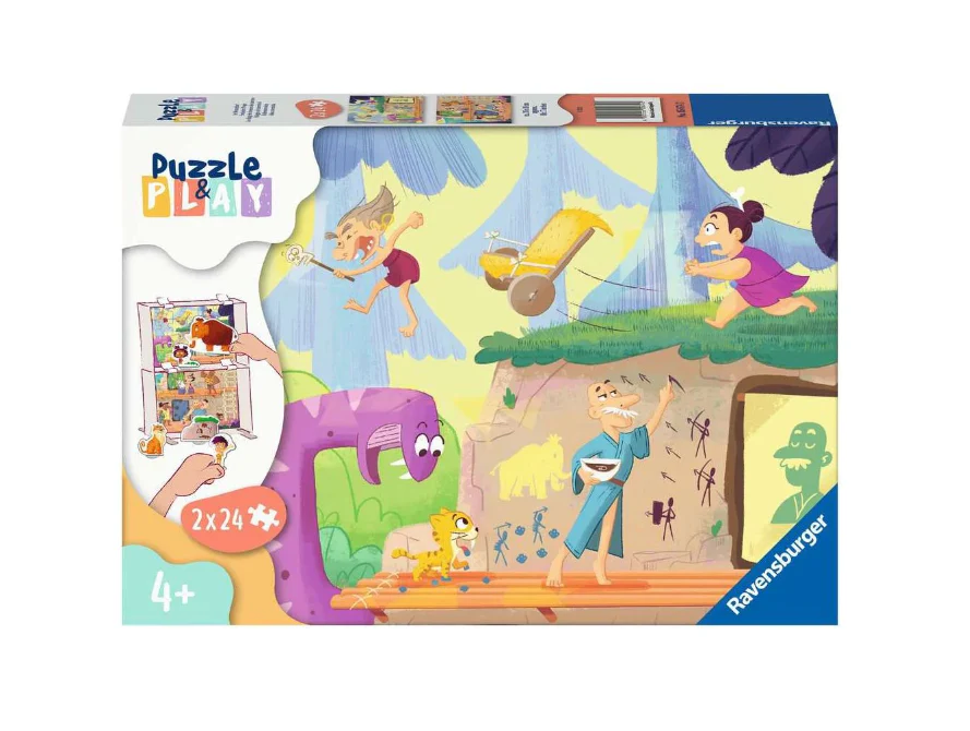 Prehistoric People 2x24p puzzle and play- RAVENSBURGER