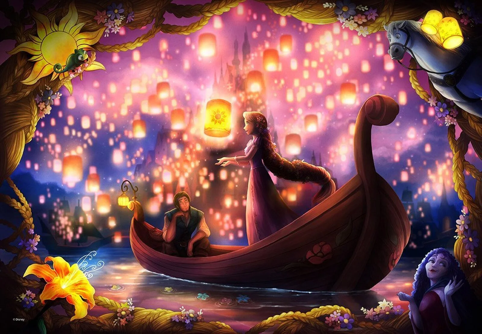 Rapunzels Wrapped in Thought Puzzle 500 pieces - Tenyo Puzzle Disney - Image 2