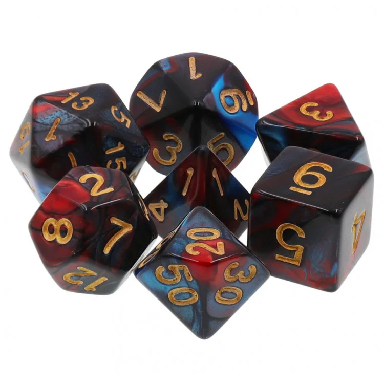 Red Son - Red/Blue - Fusion - 7-Set TMG RPG Dice