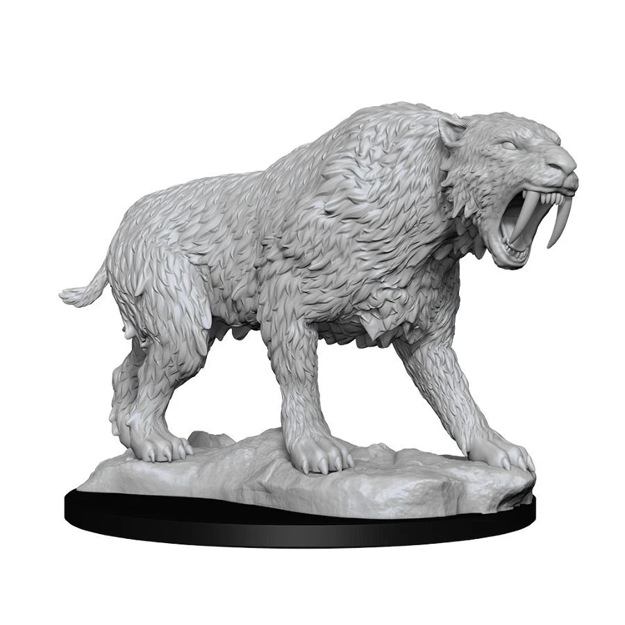 Saber-Toothed Tiger - Wizkids Deep Cuts Unpainted Miniatures