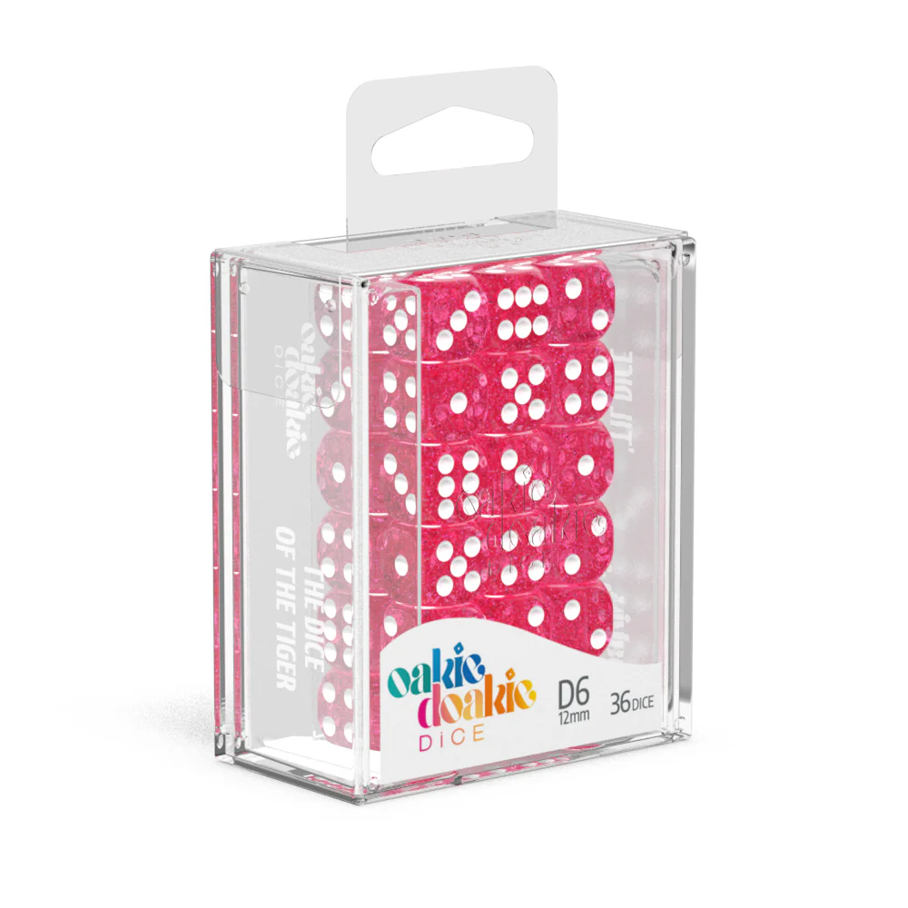 Solid - Pink - Speckled (36) - D6 12 mm Oakie Doakie Dice