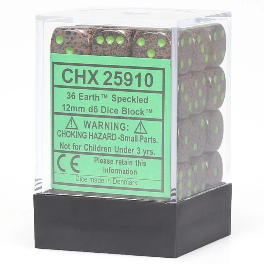 Speckled Earth 12mm d6 Dice Block (36 dice) Chessex