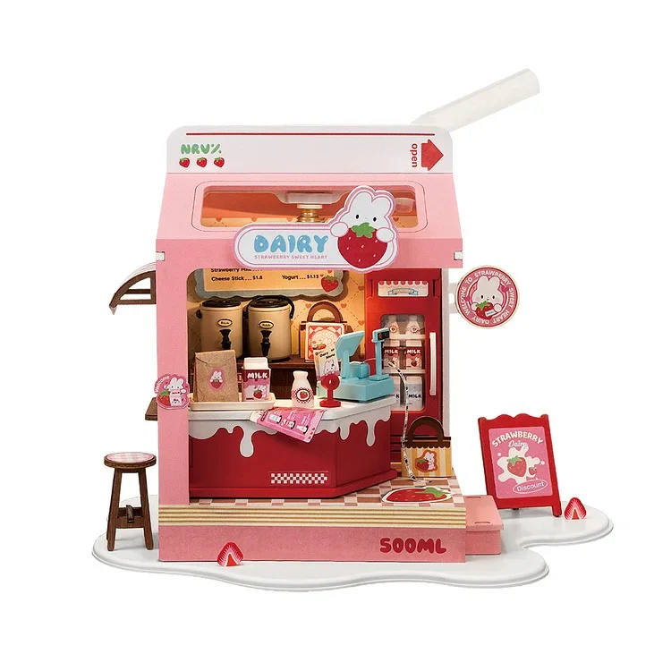 Strawberry Milk Box - DIY Mini House