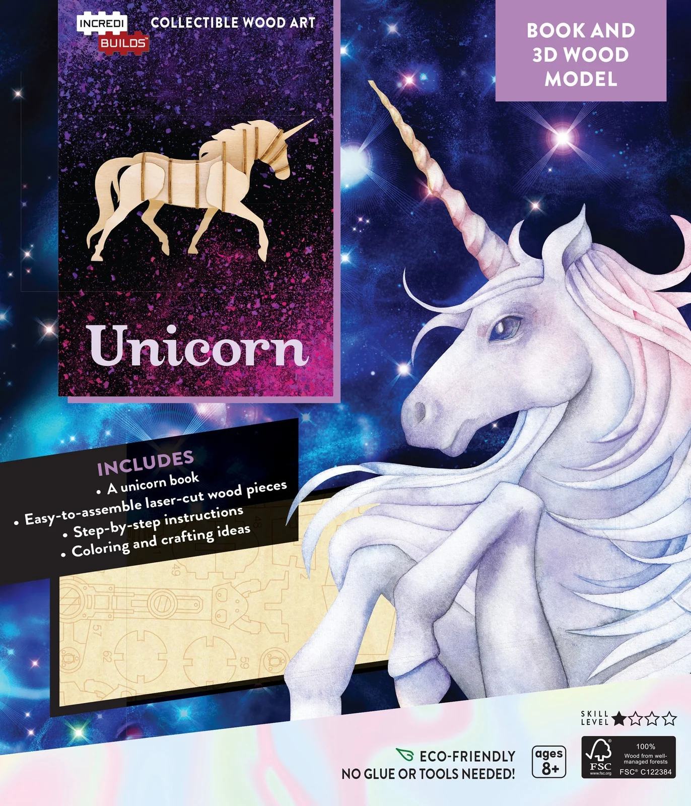 Unicorn - Incredibuilds 3D Wood Model and Booklet