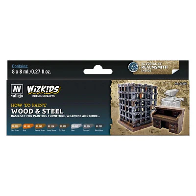 Wood & Steel - Wizkids Premium Paint Set by Vallejo